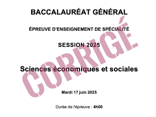 [Bac SES 2025] - Corrigé de l'étude documentaire